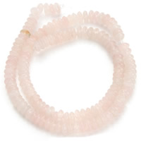 Grânulos de quartzo rosa natural, Rondelle, 3x6mm, Buraco:Aprox 1mm, Aprox 130PCs/Strand, vendido para Aprox 15.5 inchaltura Strand