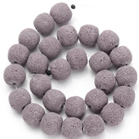 Natural Lava Beads, Drum, different size for choice, purple, Hole:Approx 2mm, Sold Per Approx 15.5 Inch Strand