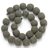 Natural Lava Beads Drum army green Approx 2mm Sold Per Approx 15.5 Inch Strand