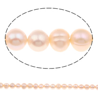 Apvalūs Kultūringas gėlavandenių perlų karoliukai, Gėlo vandens perlų, Turas, natūralus, rožinis, 7-8mm, Skylė:Apytiksliai 0.8mm, Parduota už Apytiksliai 15 Inch Strand