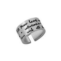 Zinc Alloy Finger Ring platinum color plated with letter pattern & enamel lead & cadmium free 18mm US Ring .5 Sold By PC