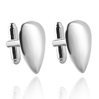 Cufflinks Zinc Alloy Teardrop silver color plated for man nickel lead & cadmium free Sold By Pair