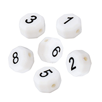 Silicone Beads Octagon FDA approval & with number pattern & double-sided Approx 2.7mm Sold By Lot