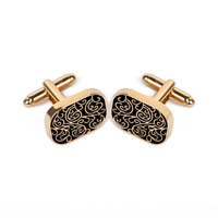Cufflinks Zinc Alloy gold color plated enamel lead & cadmium free Sold By Pair