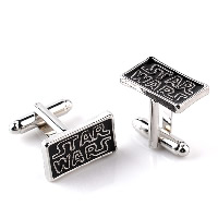 Cufflinks Zinc Alloy Rectangle silver color plated with letter pattern & for man & enamel nickel lead & cadmium free Sold By Pair