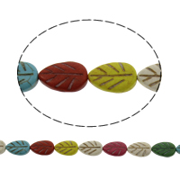 Turkos pärlor, Syntetisk Turkos, Leaf, olika storlek för val, blandade färger, Hål:Ca 1mm, Längd Ca 15.5 inch, Säljs av Bag