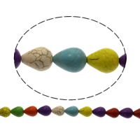 Turkos pärlor, Syntetisk Turkos, Dropp, olika storlek för val, blandade färger, Hål:Ca 1mm, Längd Ca 15.5 inch, Säljs av Bag