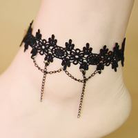 Gothic Anklet Lace with Zinc Alloy with 2.7lnch extender chain plated for woman nickel lead & cadmium free Sold Per Approx 7.4 Inch Strand