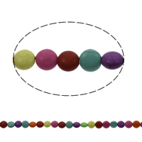 Συνθετικό Τυρκουάζ Χάντρα, Flat Γύρος, διαφορετικό μέγεθος για την επιλογή, μικτά χρώματα, Τρύπα:Περίπου 1mm, Μήκος Περίπου 15.5 inch, Sold Με τσάντα