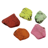 Χάντρες Turquoise, Συνθετικό Τυρκουάζ, Nuggets, περισσότερα χρώματα για την επιλογή, 27x24x6mm-42x36x7mm, Τρύπα:Περίπου 1mm, Περίπου 70PCs/KG, Sold Με KG