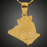 Brass Jewelry Pendants Map 18K gold plated with letter pattern lead & cadmium free Approx 3-5mm Sold By Bag