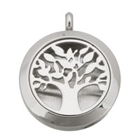Fashion Locket Pendants Stainless Steel Flat Round hollow original color Approx 4mm Inner Approx 18mm Sold By PC