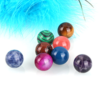 Mješoviti Gemstone perle, Dragi kamen, Krug, prirodan, različiti materijali za izbor & nema rupe, 16mm, Prodano By PC