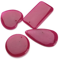 Ágata rosa pingente, 30-60mm, Buraco:Aprox 1.5mm, 2PCs/Bag, vendido por Bag