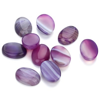 Lace Agate Cabochon Flat Oval & flat back purple Sold By Bag