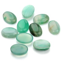 Lace Agate Cabochon Flat Oval & flat back green Sold By Bag