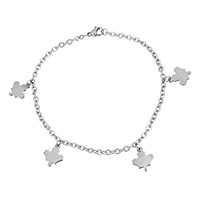 Stainless Steel Jewelry Bracelet Maple Leaf charm bracelet & oval chain & for woman original color  Sold Per Approx 9 Inch Strand