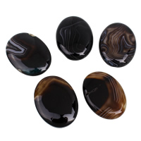 Lace Agate Cabochon Flat Oval flat back coffee color - Sold By Bag