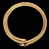 Collar de cadena de latón, metal, chapado en oro de 18 K, unisexo, libre de plomo & cadmio, 5mm, Vendido para aproximado 23.5 Inch Sarta