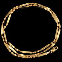 Collar de cadena de latón, metal, chapado en oro de 18 K, unisexo, libre de plomo & cadmio, 2mm, Vendido para aproximado 23.5 Inch Sarta