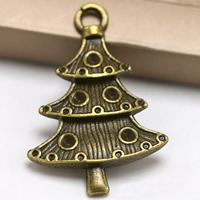 Tibetan Style Pendant Rhinestone Setting, Christmas Tree, antique bronze color plated, lead & cadmium free, 26x17.5mm, Hole:Approx 1.5mm, Inner Diameter:Approx 1mm, 100PCs/Bag, Sold By Bag
