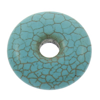 Turquesa sintético Anilla, Donut, azul, 30x6.5mm, agujero:aproximado 7mm, 10PCs/Bolsa, Vendido por Bolsa