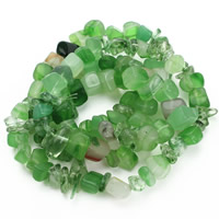 Natürliche grüne Achat Perlen, Grüner Achat, Klumpen, 8-12mm, Bohrung:ca. 1.5mm, ca. 76PCs/Strang, verkauft per ca. 31 ZollInch Strang