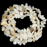 Perles en coquillage blanc naturel, coquille blanche, pepite, 5-8mm, Trou:Environ 1.5mm, Environ 120PC/brin, Vendu par Environ 31 pouce brin