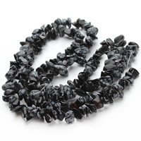 Schneeflocke Obsidian, Klumpen, 5-8mm, Bohrung:ca. 1.5mm, ca. 120PCs/Strang, verkauft per ca. 31 ZollInch Strang
