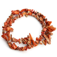 Impression Jaspis Perle, Klumpen, rote Orange, 6-12mm, Bohrung:ca. 1.5mm, ca. 40PCs/Strang, verkauft per ca. 15.5 ZollInch Strang