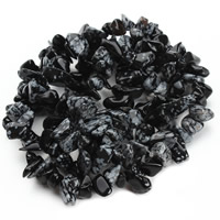 Schneeflocke Obsidian, Klumpen, 8-12mm, Bohrung:ca. 1.5mm, ca. 76PCs/Strang, verkauft per ca. 31 ZollInch Strang