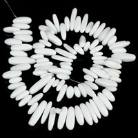 Contas de porcelana branca, Pepitas, 8-25mm, Buraco:Aprox 1.5mm, Aprox 36PCs/Strand, vendido para Aprox 15.5 inchaltura Strand