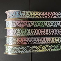 cinta decorativa, Plástico, patrón mixto & polvo colorido, 15mm, 10PCs/Bolsa, 1m/UD, Vendido por Bolsa