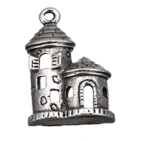 Zinc Alloy Castle antique silver color plated nickel lead & cadmium free Approx 1mm Sold By Lot