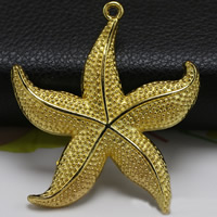 Zinc Alloy Animal Pendants Starfish gold color plated lead & cadmium free Approx 1.5mm Sold By Bag