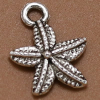 Zinc Alloy Animal Pendants Starfish antique silver color plated lead & cadmium free Approx 1.5mm Sold By Bag