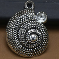 Zinc Alloy Pendant Rhinestone Setting Conch antique silver color plated lead & cadmium free Approx 1.5mm Inner Approx 3mm Sold By Bag