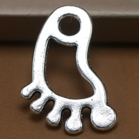 Zinc Alloy Pendants Foot antique silver color plated lead & cadmium free Approx 1.5mm Sold By Bag