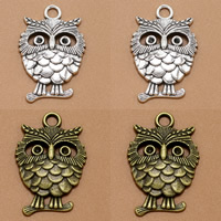 Zinc Alloy Pendant Rhinestone Setting Owl plated Approx 2mm Inner Approx 1mm Sold By Bag
