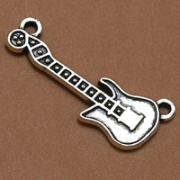 Zinc Alloy Connector Guitar antique silver color plated 1/1 loop lead & cadmium free Approx 1.5mm Sold By Bag