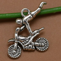 Vehicle Shaped Tibetan Style Pendants, Motorcycle, antique silver color plated, lead & cadmium free, 31x23mm, Hole:Approx 1.5mm, 100PCs/Bag, Sold By Bag