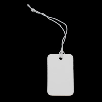 Biżuteria metka, Papier, Prostokąt, biały, 15x25x0.10mm, 1000komputery/torba, sprzedane przez torba