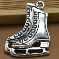 Zinc Alloy Shoes Pendants antique silver color plated lead & cadmium free Approx 1.5mm Sold By Bag