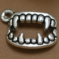 Zinc Alloy Pendants Tooth antique silver color plated lead & cadmium free Approx 1mm Sold By Bag