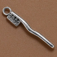 Zinc Alloy Tool Pendants Toothbrush antique silver color plated lead & cadmium free Approx 1.5mm Sold By Bag