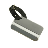 Stainless Steel Luggage Tag with PU Leather & Paper Rectangle original color Sold By Bag