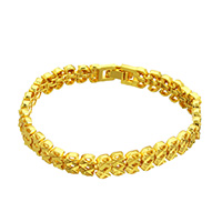 ottone braccialetto, 24k oro placcato, per la donna, assenza di nichel,piombo&cadmio, 9x3mm, Venduto per Appross. 7 pollice filo
