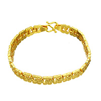 Mosiądz Bransoletka, pozłacane 24-karatowym złotem, dla kobiety, bez zawartości niklu, ołowiu i kadmu, 7x2.50mm, sprzedawane na około 7.5 cal Strand