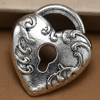 Zinc Alloy Lock Pendants antique silver color plated lead & cadmium free Approx 1.5mm Sold By Bag