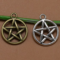 Zinc Alloy Star Pendant pentagram plated lead & cadmium free Approx 1.5mm Sold By Bag